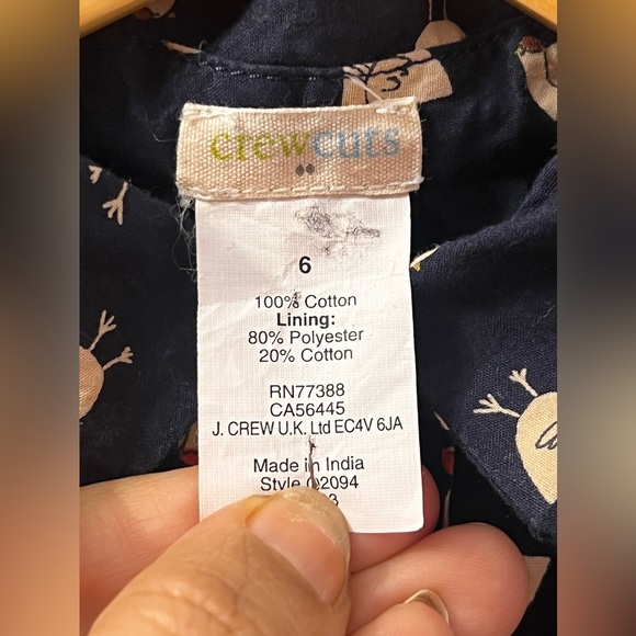 Crewcuts navy blue long sleeves dress with chicken prints dress - Picture 6 of 6